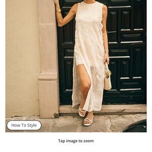 MG Styles ANTONIO MELANI Cream Sleeveless Dress